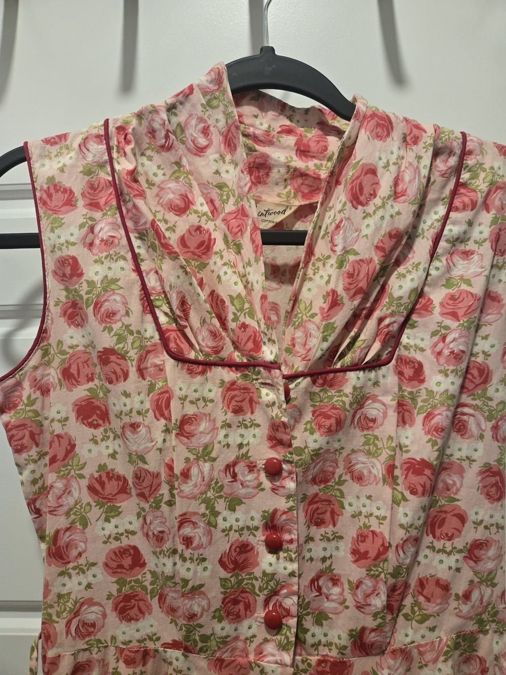 1950s Penneys Brentwood Floral Vintage  Pink Dress - Picture 9 of 13